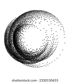 Stipple swirl circle. Halftone gradient vortex