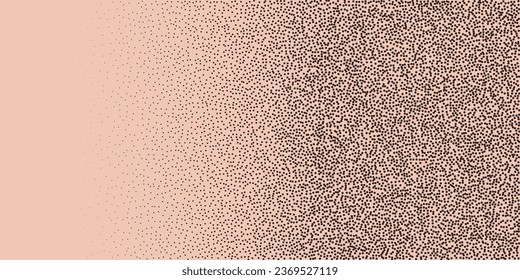 Stippled Black and White Gradient. Faded Dotwork Texture with Random Grunge Speckles. Monochrome Halftone Vector Background.