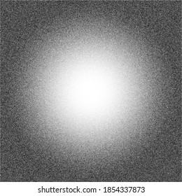 Stippled circular gradient. Large section of random dots, decreasing in size according to tone