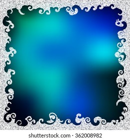 Stippled curl frosty frame  - vector illustration