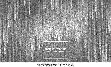 Stippled Dotwork Dynamic Flow Lines Glitch Art Vector Abstract Background In Ultra High Definition Quality. Grainy Dotted Texture