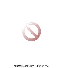 Stippled forbidden sign isolated stock vector icon illustration