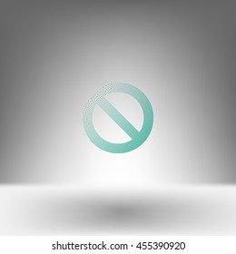 Stippled forbidden sign isolated stock vector icon illustration