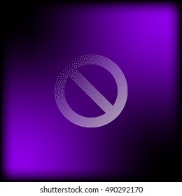 Stippled forbidden sign isolated stock vector icon illustration