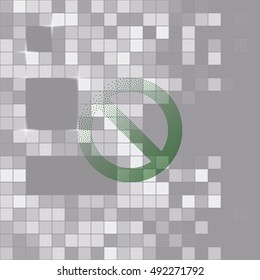 Stippled forbidden sign isolated stock vector icon illustration