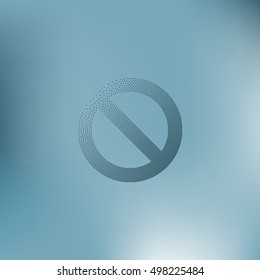 Stippled forbidden sign isolated stock vector icon illustration