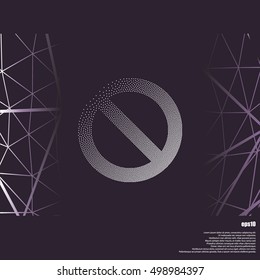 Stippled forbidden sign isolated stock vector icon illustration