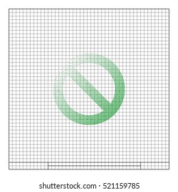 Stippled forbidden sign isolated stock vector icon illustration