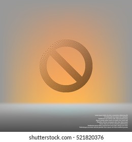 Stippled forbidden sign isolated stock vector icon illustration