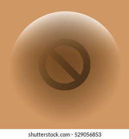 Stippled forbidden sign isolated stock vector icon illustration