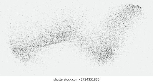 Fundo de textura de grão pontilhado. Papel de parede preto pontilhado gradiente barulhento. Fundo áspero de pontos de areia grungy. Vetor arenoso angustiado manchas e camada de partículas de grão para cartaz, folheto, banner