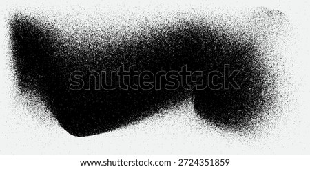 Stippled grain texture background. Black dotted noisy gradient wallpaper. Rough grungy sand dot backdrop. Vector gritty distressed speckle and grit particle overlay for poster, flyer, banner