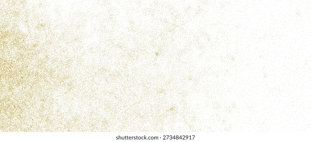 Gestückelter farbiger Sandhintergrund. Gritty Korn Geräuschpulver Tapete. Beige Partikelüberlagerung mit Distressed. Vektor verstreut winzige Flecken, Flecken oder Flecken Hintergrund. Grobe abstrakte gepunktete Textur