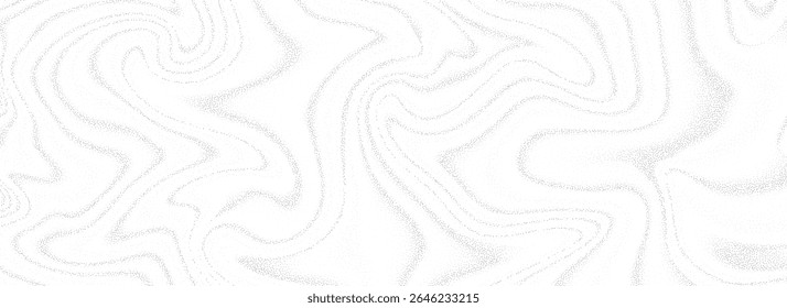 Stippled liquid sand background. Fluid flowing wave texture. Abstract dotted smoke particles overlay. Grunge grainy noise gradient backdrop for banner, poster, brochure. Vector speckles and granules