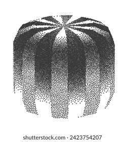 gepeilte Melon-Illustration in Schwarz-Weiß-Vektorgrafik