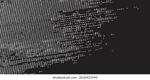 Stippled radial brush strokes. Grain dotted gradient collection. Grunge sprinkle spray texture. Dirty dust sand noise round elements. Splattered dotted overlay set. White splashed stains spots vector