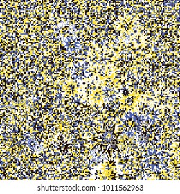 Stippled vector background with random star contours. Densely dotted bright vector background. Vibrant mosaic tile texture for celebration decorations, paper packaging, covers.
