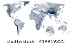Stippled world relief vector map