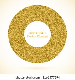 Stippling abstract dotted background for your design. Sparkling effect vector frame. Golden dots pattern isolated on the white background. Vector abstract gold glitter design element.