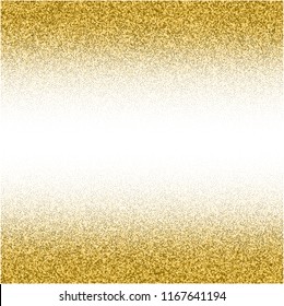 Stippling abstract dotted background for your design. Sparkling effect vector. Golden dots pattern isolated on the white background. Vector abstract gold glitter design element.