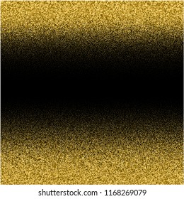 Stippling abstract dotted background for your design. Sparkling effect vector. 
Golden dots pattern isolated on the black background. 
Vector abstract gold glitter design element.