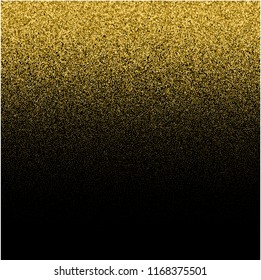 Stippling abstract dotted background for your design. Sparkling effect vector. 
Golden dots pattern isolated on the black background. 
Vector abstract gold glitter design element.