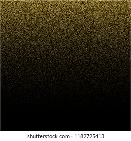Stippling abstract dotted background for your design. Sparkling effect vector. Golden dots pattern isolated on the black background. Vector abstract gold glitter design element.