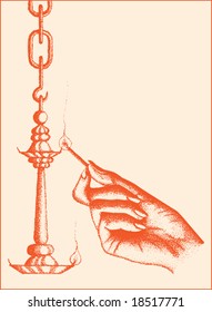 dibujo de técnica de endurecimiento, mano de mujeres dibujadas a mano, fondo del festival de la diya