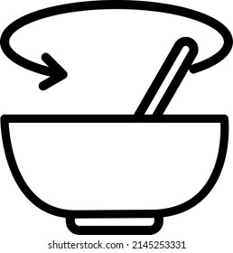 stir the bowl icon for commercial