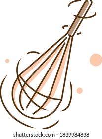 Stir The Dough With A Whisk Vector Illustration