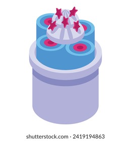 Stir fried ice cream icon isometric vector. Menu party. Summer chocolate