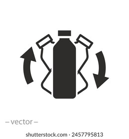 stired shaker icon, shake the bottle well, flat symbol on white background - vector illustration