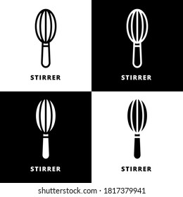 Stirrer Kitchenware Vector Logo. Mixer Stirrer Icon Line and Glyph Style. Bakeware Equipment Symbol Illustration