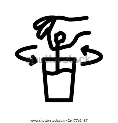 Stirring Drink Icon Line Style Drinks and Ingredients Vector