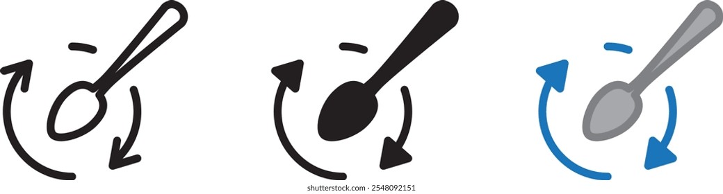Stirring Icon , arrow spin spoon  icon ,  vector illustration