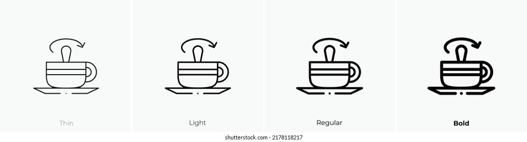 stirring icon. Thin, Light Regular And Bold style design isolated on white background