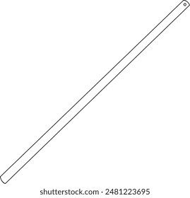 Stirring rod black and white vector line art illustration icon