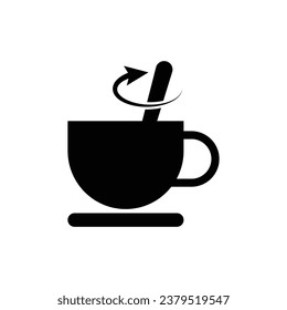 Stirring with spoon icon design. isolated on white background. vector illustration