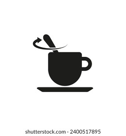Stirring with spoon icon. Vector illustration. EPS 10.