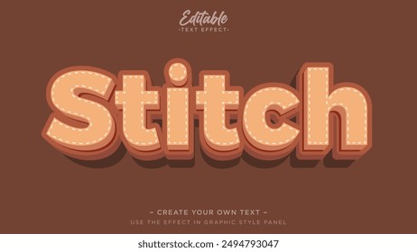 3D-Texteffekt steppen. Stickerei editierbare Texteffekt Mockup Vorlage
