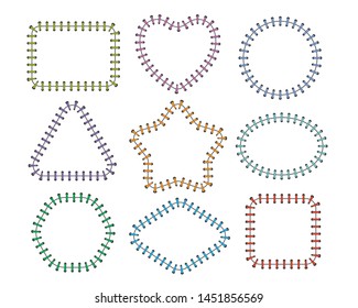 Stitch border brushes. Vector set