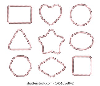 Stitch Border Brushes. Vector Set