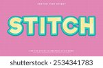 Stitch denim editable text effect Template suitable for embroidery patch