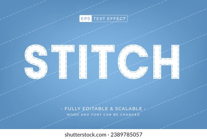 Efecto de texto editable de estitch denim - elemento de ropa adecuado