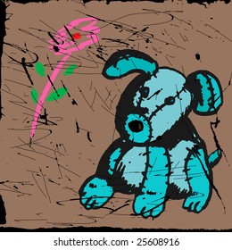 stitch dog, toy vector