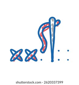 guia de ponto bordado hobby doodle ícone esboço vetor. guia de ponto bordado hobby sinal. símbolo isolado ilustração