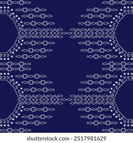 ponto bordado japonês Sashiko abstrata perfeita ornamentos branco linha artwork indigo azul fundo vetor design modelo decoração mão desenhada impressão agulha trabalho colcha tecido padrão geométrico

