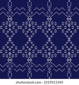 stitch Japanese embroidery Sashiko abstract seamless ornaments white line artwork indigo blue background vector design template decoration hand drawn print needle work quilt fabric geometric pattern
