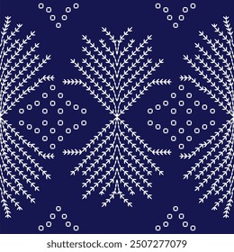 Stitch Japanese embroidery Sashiko pattern abstract seamless geometric ornaments white stitch line artwork indigo blue background vector design template decoration hand drawn print needle work quilt 
