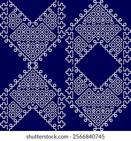 stitch japanese sashiko embroidery needlework india abstract artwork seamless geometric pattern printed background fabric wallpaper hand drawn line indigo white 

